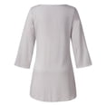 thumbnail image 4 of Gibobby Camisa Elegante Para Mujer Blusa holgada de lino de manga larga de talla grande para mujer, blusa tipo túnica de verano para mujer（Gris， XXXXL), 4 of 5