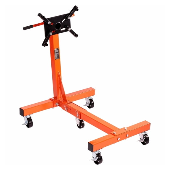 Engine Stand 1500 Lbs Rotating Motor Stand, Adjustable Arms & 360° Head, Folding Motor Hoist Dolly, 5-Caster Vehicle Maintenance