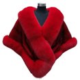 thumbnail image 2 of Joernso Thickened Warm Solid Color Fluffy Cape Coat Women Winter Faux Mink Fox Fur Shawl, 2 of 8