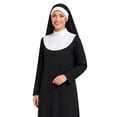 thumbnail image 5 of FASHOFT Halloween Costumes For Women Nun Habit Cosplay Outfit Easter Religious Role Play Fancy Dress For Holiday Party Halloween Costume Black L, 5 of 7