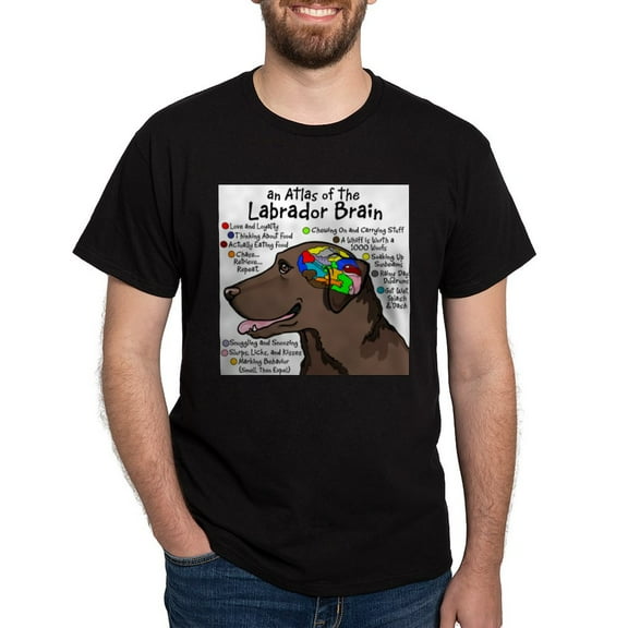 CafePress - Chocolate Lab Brain T Shirt - Men's Classic Graphic Cotton T-Shirt