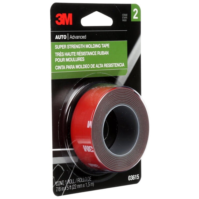3M™ Super Strength Molding Tape 03615, 7/8 in x 5 ft, 1 Roll 