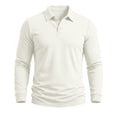 thumbnail image 3 of Fengqque Mens Casual Polo Shirt Summer Short Sleeve Vacation Button Beach Knit Stretchy Golf Shirts White XL, 3 of 7