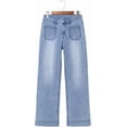 thumbnail image 3 of Women's Wide Leg Jeans High Waisted Stretchy Straight Leg Jeans Loose Trendy Denim Pants with Pocket, 3 of 12