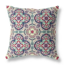 Amrita Sen Clover Leaf Floral Broadcloth Indoor Outdoor Zippered Pillow Maroon Green
