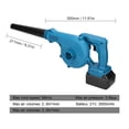 thumbnail image 4 of Yeacher Rechargeable 2-in-1 Blowing and Suction Leaves Dust Collector High Power Cordless Electric Air Blower Multifunctional Portable Vacuum Cleannig Blower Home and Car Cleaning Accessory, 4 of 7