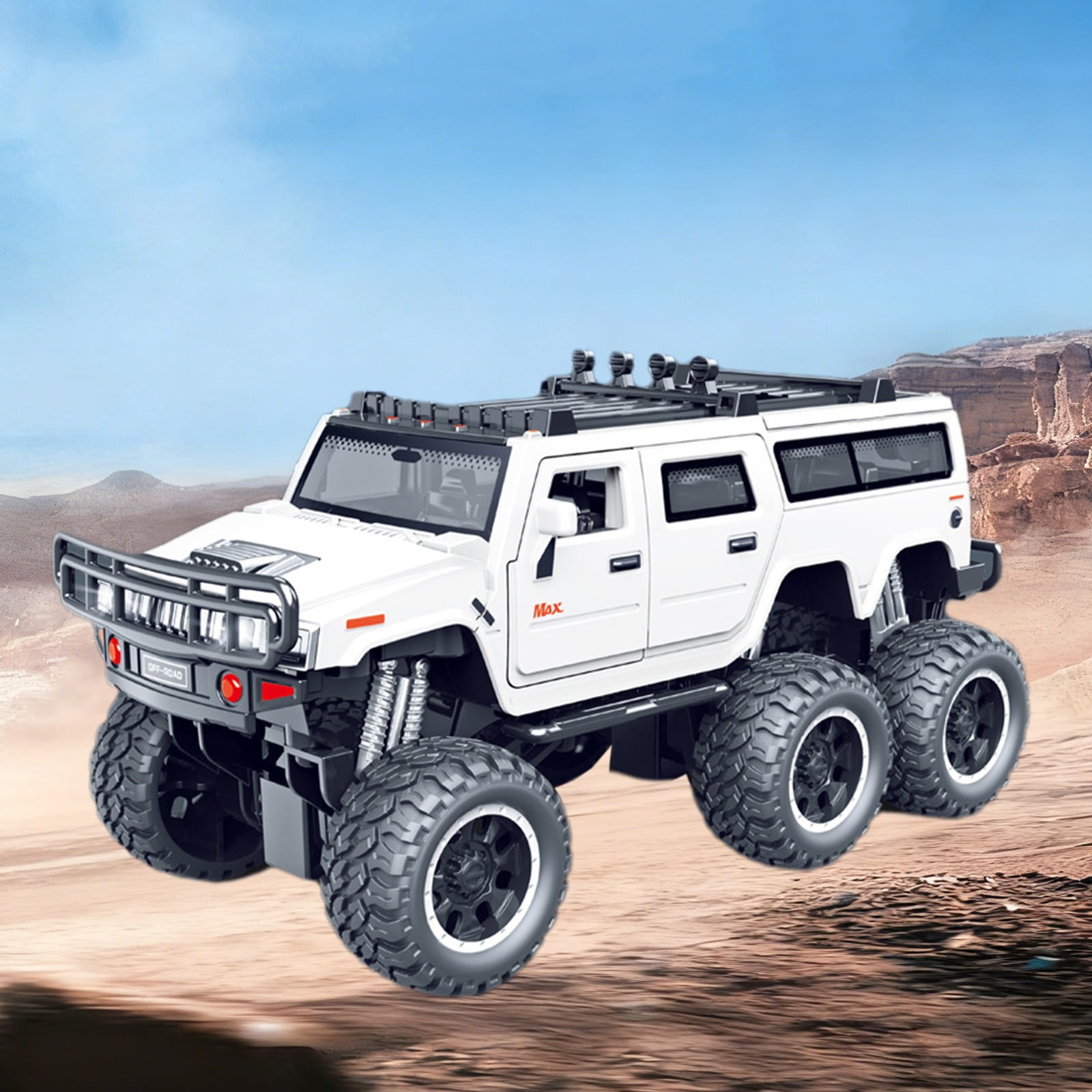 Kbndieu Kids Toys Cars Off-Road Vehicle Friction Powered Toy Vehicle with Fun Lights and Sounds, Car Toys Birthday Gifts for Boys and Girls, White