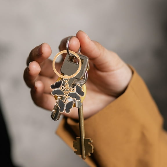 SEWCHICS Butterfly Keychain Metal 1Set 2.7x1.1in