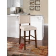 thumbnail image 2 of Linon Brook Full Back Wood Bar Stool, 30" Seat Height, Brown Finish with Linen Fabric, 2 of 10