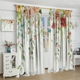 thumbnail image 4 of Watercolor Floral Kitchen Curtains Colorful Flower Curtains Rustic Leaves Plants Spring Botanical Farmhouse Wooden Nature Printed Window Drapes Fabric 2 Panels 42x84 Inch Decor, 4 of 6