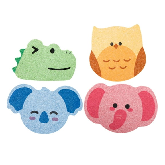 Worgeous 4 Pcs Animal Bathing Sponge Baby 10.50X7.00X0.30CM