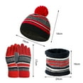 thumbnail image 5 of NUZYZ 1 Set Thicken Knitting Hat Scarf Gloves Stretchy Autumn Winter Stripe Knit Cap Scarf Gloves for Kids, 5 of 8