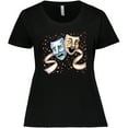 thumbnail image 3 of Inktastic Tragedy and Comedy Stage Masks Women's Plus Size T-Shirt, 3 of 5