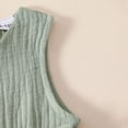 thumbnail image 4 of NOLDARES Toddler Baby Girl T Shirt Shorts Set Waffle Bow Sleeveless Slip Ruffle Tops Matching Outfit Spring Summer Clothes(Green,4-5 Y), 4 of 9