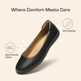 thumbnail image 3 of Bailarinas DREAM PAIRS para mujer, negras, puntera redonda, sin cordones, 3 of 7