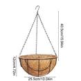 thumbnail image 3 of NWOKYZGH 1 Pack Hanging Planter Basket with Coco Coin Liner Hanging Flower Pots Outdoor Decorative Round Wire Plant Holder with Chain Metal Hanging Baskets for Plants Outdoor, 3 of 6