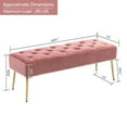 thumbnail image 6 of Duhome Elegant Lifestyle Modern Velvet Bench Ottoman, Upholstered Bench for Entryway Bedroom, Tufted End of Bed Bench, Pink, 6 of 10