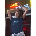 thumbnail image 2 of Neon Dolphin Shaped T-Shirt Women -Image by Shutterstock, Female Medium, 2 of 4