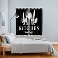 thumbnail image 5 of Curtains 63 Inch Length 2 Panels, Retro Black Knife Fork Grommets Window Treatment Curtain, Farmhouse Vintage Art Thermal Curtains Drapes for Living Room/Bathroom, 5 of 9