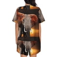thumbnail image 3 of Bixox Women's Elephant Sunset in Kenya Printed Pajama Set 2 Piece Lounge Set Top and Shorts Soft Pajamas, Shorts with Pockets, 3 of 7