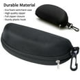 thumbnail image 2 of Homeya Sunglasses Case Hard Shell for Large Eyeglasses, Portable Travel Carry Clam with Clip Metal Zipper, Black, 2 of 8