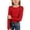 Red, variant on Girl T-Shirts Long Sleeve Ribbed Stretch Tee Slim Fit Casual Basic Top Comfortable Kids Shirt Navy XXL/(13-14 Years)