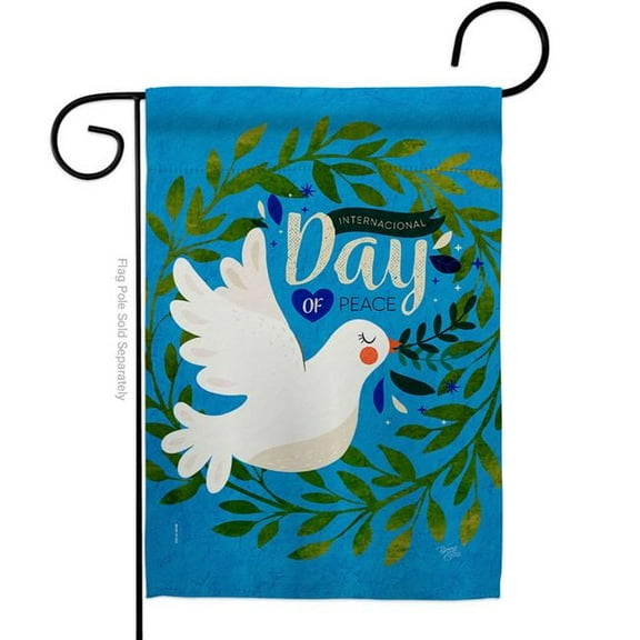 Breeze Decor G165220-BO 13 x 18.5 in. Peace Day Sweet Life Earth Double-Sided Decorative Vertical Garden Flags - House Decoration Banner Yard Gift