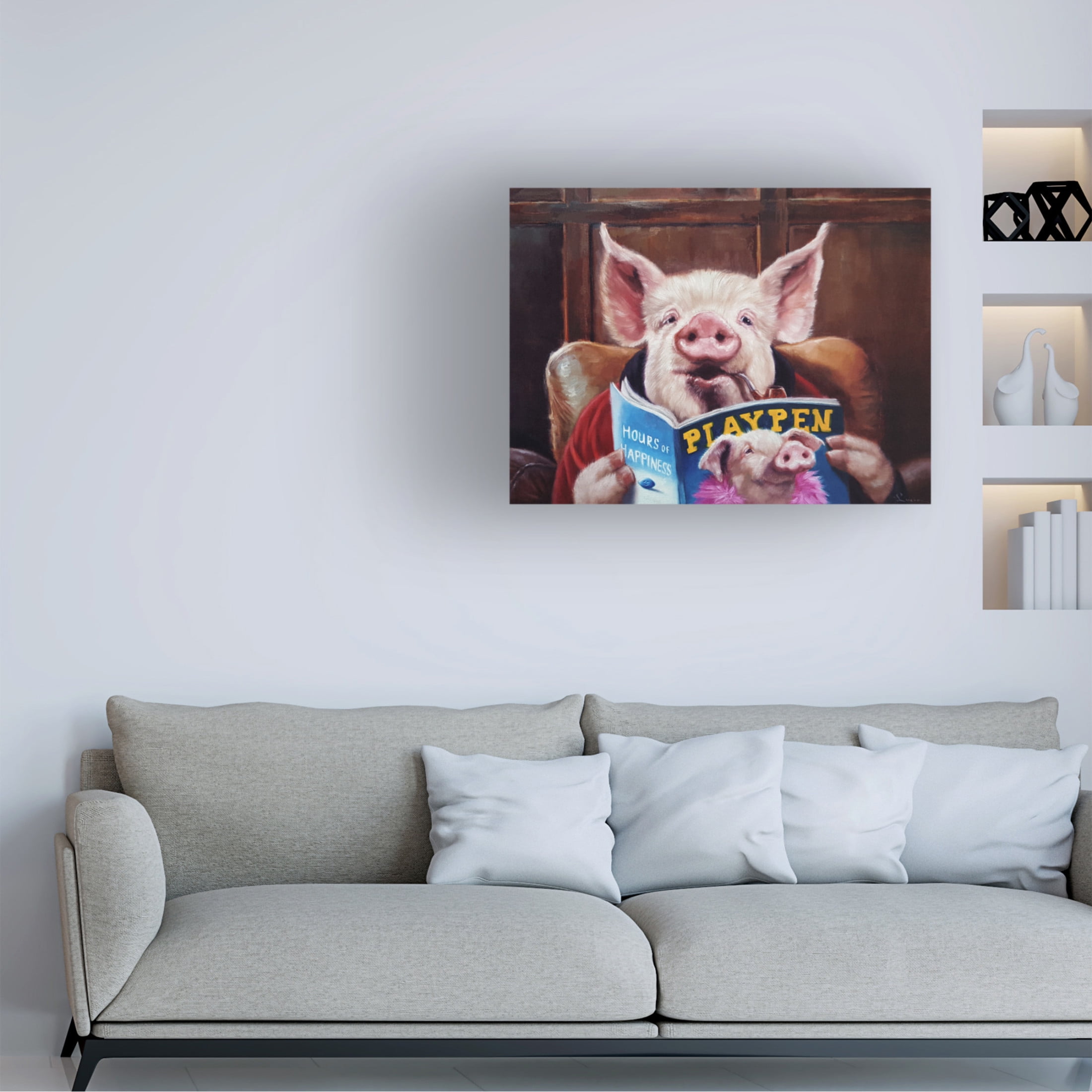 Canvas Wall Art - Lucia Heffernan 'Male Chauvinist Pig' Wall Art for Living Room, Bedroom, or Office Décor by Trademark Fine Art - 47 x 35 Inches