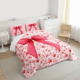 thumbnail image 3 of Feelyou Kawaii Cartoon Bow Full Size Comforter Sets for Teen, Princess Bowknot Bedding Comforter Set, Rustic Farmhouse Floral Reversible Bedding Sets, Super Cozy Room Decor, 3 Pieces, 3 of 8