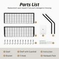 thumbnail image 6 of KES Pot Rack Wall Mounted 30 inch Pots and Pans Hanging Rack for Kitchen Storage, 2-Tier Wall Shelf with Guard Rail Organizer with 12 Hooks, 6 of 11