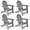 Grey, variant on Costway 4PCS Patio Adirondack Chair Weather Resistant Garden Deck W/Cup Holder Grey