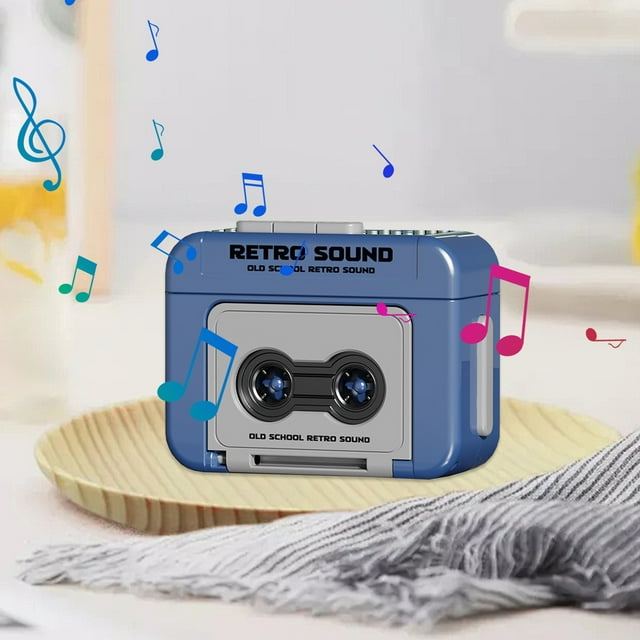 Mini Vintage Tape Recorder Keychain with Recording Function, Portable Music Box Speaker for Novelty Gift and Ornament