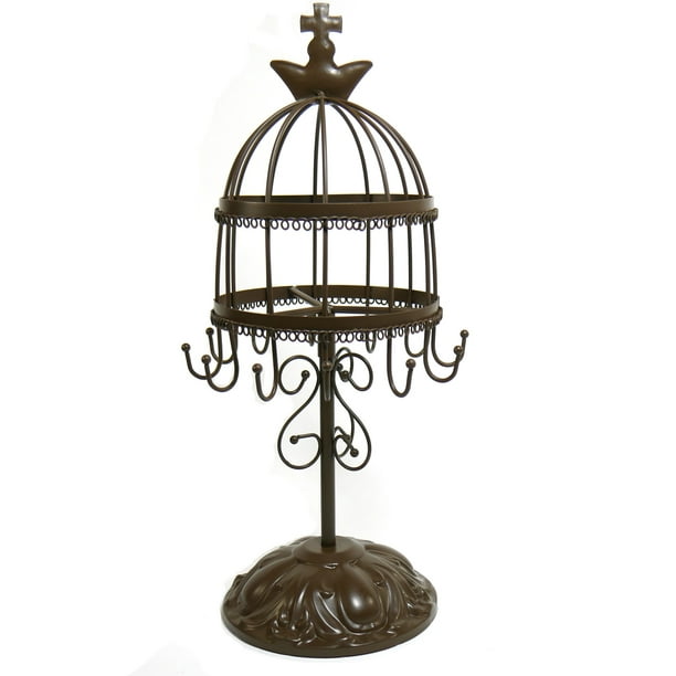 KCliffs Birdcage Earring Organizer Rotating Necklace Display Stand