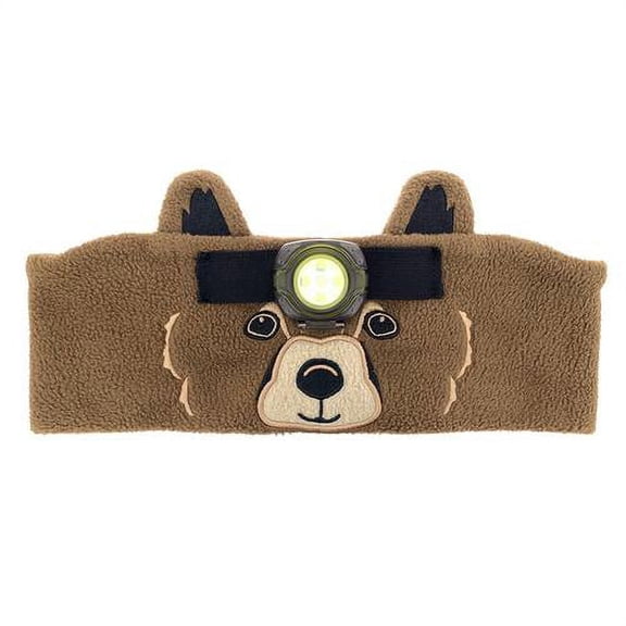 Sun Company WildLight Headband Headlamp - Fleece Headband with Bright LED Head Lamp for Kids | Fun Toy Headlight for Camping, Hiking, and Exploring (Bear)