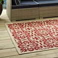 thumbnail image 3 of Modway Ariana Vintage Floral Trellis 5x8 Indoor and Outdoor Area Rug in Red and Beige, 3 of 7