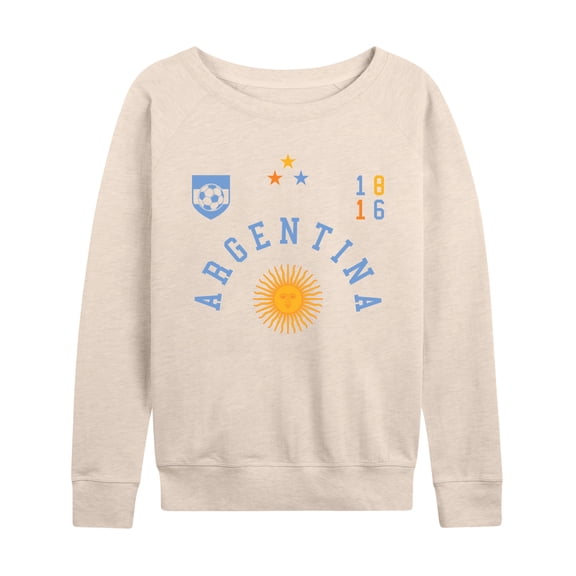 Instant Message - Argentina Soccer Jersey - Women's French Terry Long Sleeve Pullover