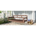 thumbnail image 2 of LiviNest Patio Swing Daybed Frame: 81.9 Inch Twin Size Acacia Wood Swing Bed - 350lbs Weight Capacity with 4 Hemp Ropes for Porch & Garden Relaxation - Farmhouse Style High Back & Arms, 2 of 6
