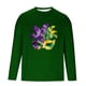 thumbnail image 3 of Ceisia Men's Mardi Gras Mask Print T-Shirt | Slim Long-Sleeve Crewneck Winter Casual Top Gift, 3 of 5