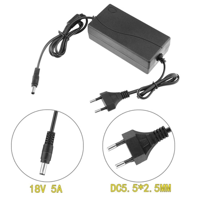 Portable 18V 5A AC to DC Power Adapter Converter Dedicated Regulated Power Supply 5.5*2.5mm Durable for Door System
