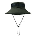 thumbnail image 2 of Helii Wide Brim Sun Hat for Men Women – Breathable Mesh Bucket Fishing Hat, Lightweight Quick Dry Outdoor Booney Cap with Chin Strap for Hiking Beach Gardening Army Green,A, 2 of 7