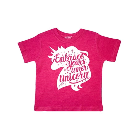

Inktastic Embrace Your Inner Unicorn in White Silhouette Gift Toddler Boy or Toddler Girl T-Shirt