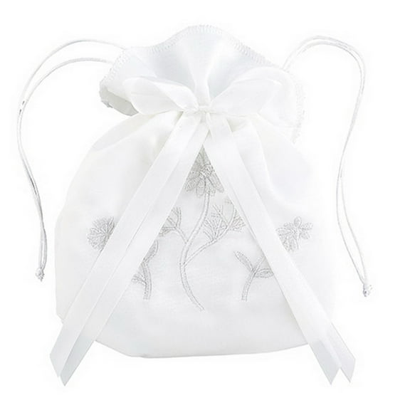 Sacred Traditions YT078 First Communion Floral Drawstring Purse