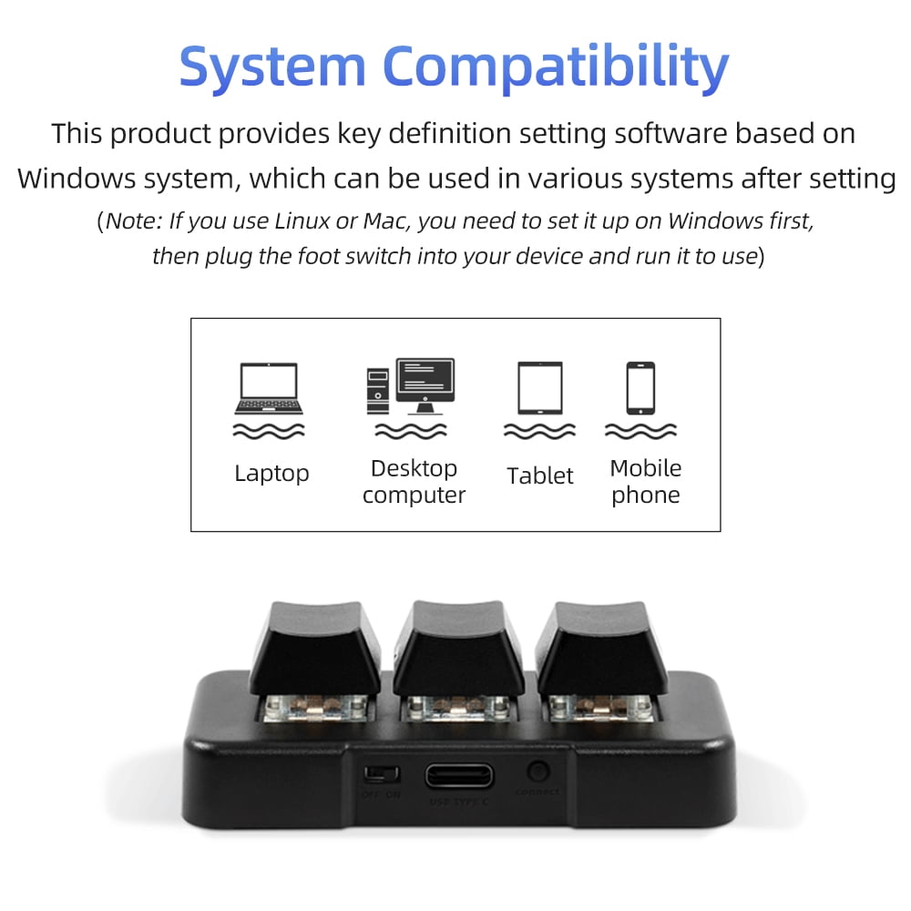 Keyboard MK321-Pro 3-key Customized Keyboard With Mechanical Blue Switch USB+2.4G+BT Connection For Office Game Multimedia Black