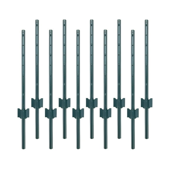 Garvee 10 Packs Fence Post, 3 Feet Garden Fence Stakes with U-Channel, Metal Corner Anchor Posts for Holding Garden Wire Fence