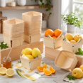 thumbnail image 2 of 60 Pcs/30 Sets One Pint Wood Berry Basket with Gingham Wax Paper Sheets 4 Inch Small Basket Container Wood Boxes for Berry Birthday Baby Shower Gifts Fruit Picking Camping (Lemon,Yellow), 2 of 7