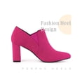 thumbnail image 3 of BLISSFUL STEP Pointy Toe Slip on Block Heels Chelsea Ankle Booties for Women, 3 of 5