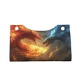 thumbnail image 4 of Lsque Red And Blue Fire Dragon B Printed Long Tissue Box Cover Holder, Facial Paper Organizer Dispenser,Triangle with Bottom Belt, PVC Leather Decorative Organizer, 4 of 9