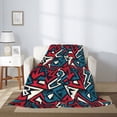 thumbnail image 2 of Rateoe Geometric Elements Pattern Flannel Throw Blanket, Ultra-soft Blanket for Bed, Couch, Car, Hypoallergenic Anti-pilling blanket-40"x30"(Vertical), 2 of 6