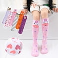 thumbnail image 4 of MXIEZI 3-15T Kids Girls Knee High Socks Toddler Long Boot Silly Tall Socks 3 Pairs, 4 of 11