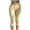 Khaki, variant on Dagugfen Yoga Capris for Women Straight Slim Leg Fitness Elastic Waist Slit Bottom Athletic Activewear Capri Pants